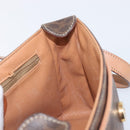 CELINE Macadam Canvas Shoulder Bag PVC Leather Brown Gold Auth ep16335-25