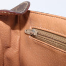 CELINE Macadam Canvas Shoulder Bag PVC Leather Brown Gold Auth ep16335-27