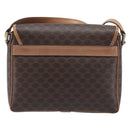 CELINE Macadam Canvas Shoulder Bag PVC Leather Brown Gold Auth ep16335-2