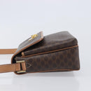 CELINE Macadam Canvas Shoulder Bag PVC Leather Brown Gold Auth ep16335-4
