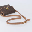 CELINE Macadam Canvas Shoulder Bag PVC Leather Brown Gold Auth ep16335-7