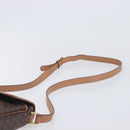 CELINE Macadam Canvas Shoulder Bag PVC Leather Brown Gold Auth ep16335-14