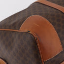 CELINE Macadam Canvas Boston Bag PVC Leather Brown Gold Auth ep16336-10