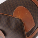 CELINE Macadam Canvas Boston Bag PVC Leather Brown Gold Auth ep16336-12