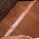 CELINE Macadam Canvas Boston Bag PVC Leather Brown Gold Auth ep16336-18