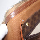 CELINE Macadam Canvas Boston Bag PVC Leather Brown Gold Auth ep16336-23