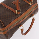 CELINE Macadam Canvas Boston Bag PVC Leather Brown Gold Auth ep16336-6