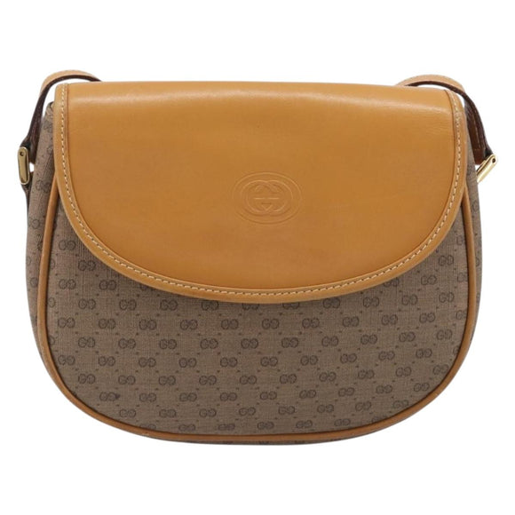 GUCCI Micro GG Supreme Shoulder Bag PVC Beige Gold 007 14 0074 Auth ep16337