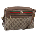 GUCCI GG Supreme Web Sherry Line Bag PVC Beige Gold 119 02 088 Auth ep16339-1