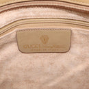 GUCCI Web Sherry Line Shoulder Bag Canvas Beige Gold Auth ep16340-21