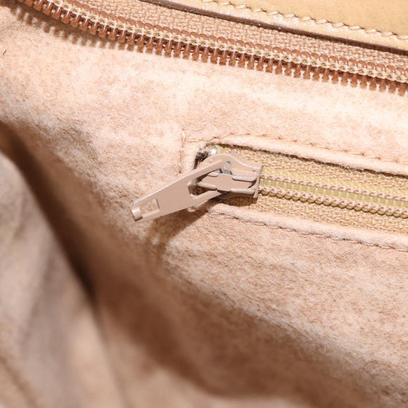 GUCCI Web Sherry Line Shoulder Bag Canvas Beige Gold Auth ep16340