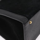 GUCCI Bamboo Hand Bag Suede Black Gold 002 123 0260 Auth ep16341-14