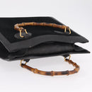GUCCI Bamboo Hand Bag Suede Black Gold 002 123 0260 Auth ep16341-7
