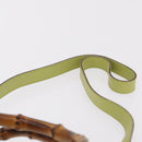 GUCCI Bamboo Hand Bag Suede 2way Green Gold 000 122 0316 Auth ep16342-16