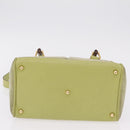 GUCCI Bamboo Hand Bag Suede 2way Green Gold 000 122 0316 Auth ep16342-7