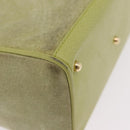 GUCCI Bamboo Hand Bag Suede 2way Green Gold 000 122 0316 Auth ep16342-10