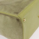 GUCCI Bamboo Hand Bag Suede 2way Green Gold 000 122 0316 Auth ep16342-18