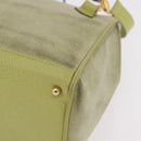 GUCCI Bamboo Hand Bag Suede 2way Green Gold 000 122 0316 Auth ep16342-19