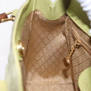 GUCCI Bamboo Hand Bag Suede 2way Green Gold 000 122 0316 Auth ep16342-23