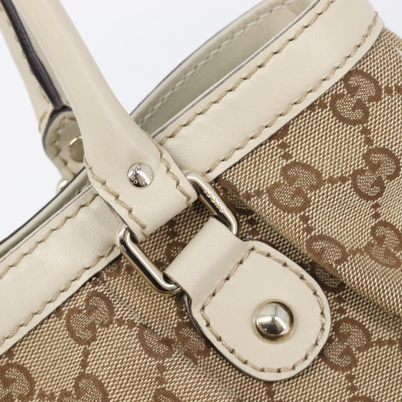 GUCCI GG Canvas Tote Bag Beige Gold 296835 Auth ep16344V