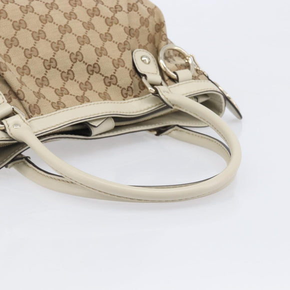 GUCCI GG Canvas Tote Bag Beige Gold 296835 Auth ep16344V