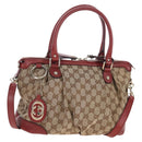 GUCCI GG Canvas Hand Bag 2way Beige Gold 247902 Auth ep16348V-1