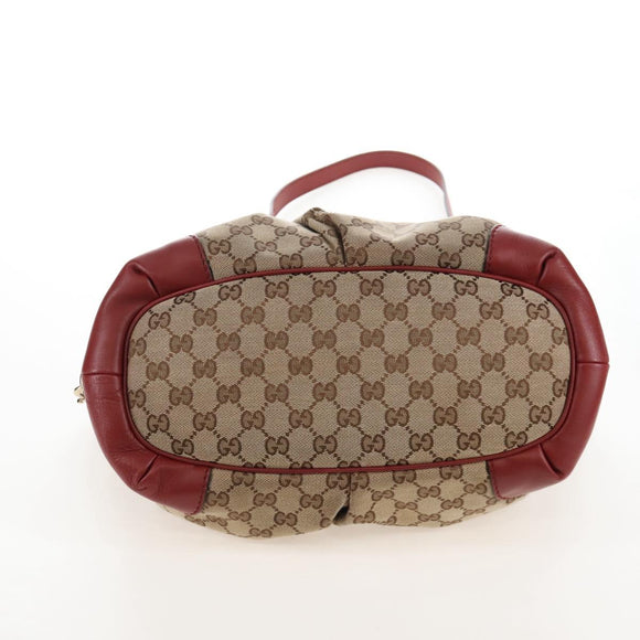 GUCCI GG Canvas Hand Bag 2way Beige Gold 247902 Auth ep16348V