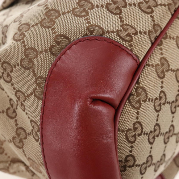 GUCCI GG Canvas Hand Bag 2way Beige Gold 247902 Auth ep16348V