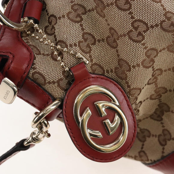 GUCCI GG Canvas Hand Bag 2way Beige Gold 247902 Auth ep16348V