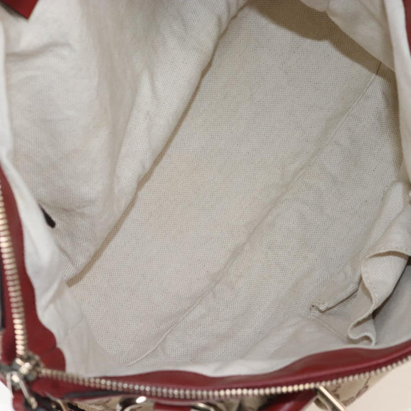 GUCCI GG Canvas Hand Bag 2way Beige Gold 247902 Auth ep16348V