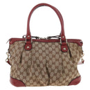 GUCCI GG Canvas Hand Bag 2way Beige Gold 247902 Auth ep16348V-3