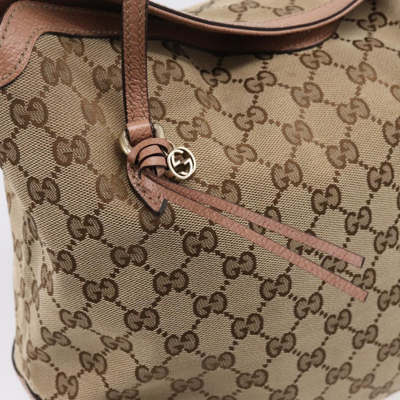 GUCCI GG Canvas Hand Bag 2way Beige Gold 353120 Auth ep16353