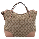 GUCCI GG Canvas Hand Bag 2way Beige Gold 353120 Auth ep16353-3