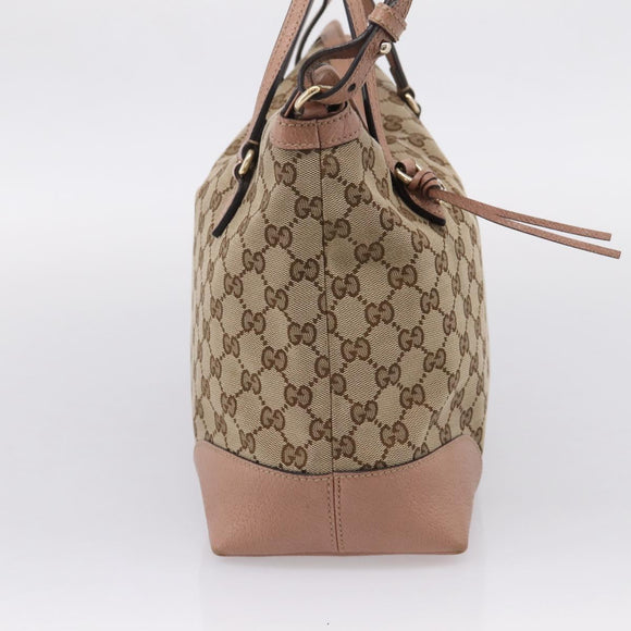 GUCCI GG Canvas Hand Bag 2way Beige Gold 353120 Auth ep16353