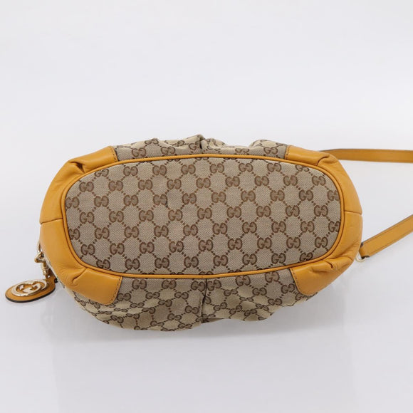 GUCCI GG Canvas Hand Bag 2way Beige Gold 247902 Auth ep16354