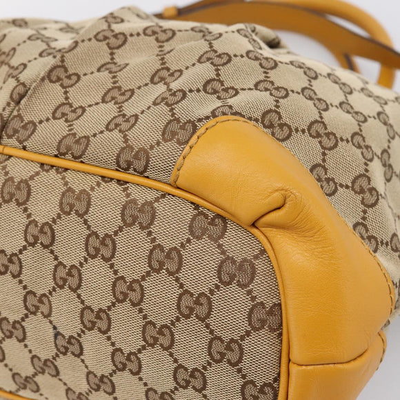 GUCCI GG Canvas Hand Bag 2way Beige Gold 247902 Auth ep16354