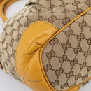 GUCCI GG Canvas Hand Bag 2way Beige Gold 247902 Auth ep16354-15