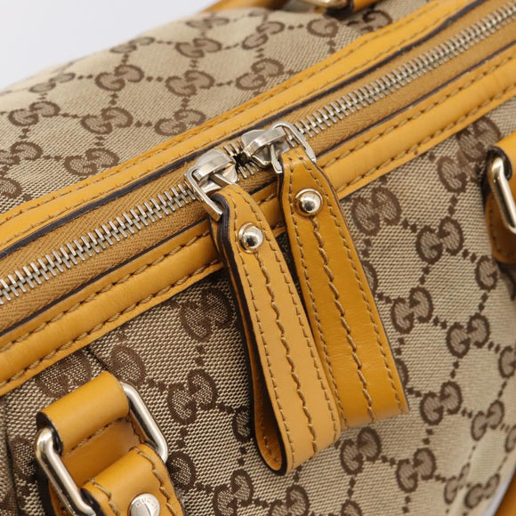 GUCCI GG Canvas Hand Bag 2way Beige Gold 247902 Auth ep16354
