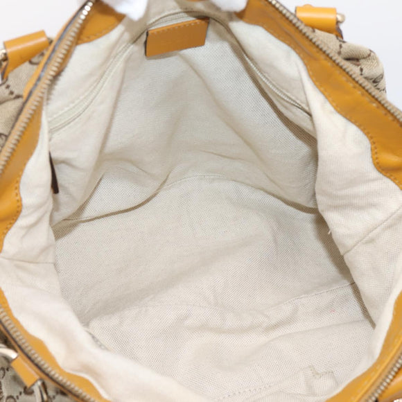 GUCCI GG Canvas Hand Bag 2way Beige Gold 247902 Auth ep16354