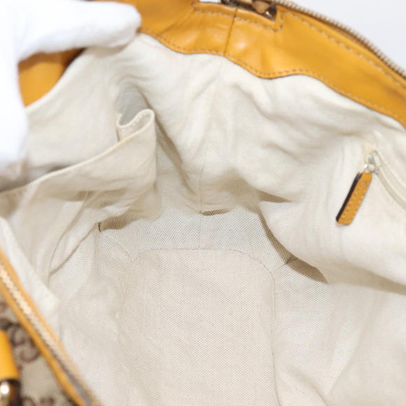 GUCCI GG Canvas Hand Bag 2way Beige Gold 247902 Auth ep16354
