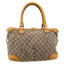 GUCCI GG Canvas Hand Bag 2way Beige Gold 247902 Auth ep16354-3