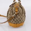 GUCCI GG Canvas Hand Bag 2way Beige Gold 247902 Auth ep16354-5