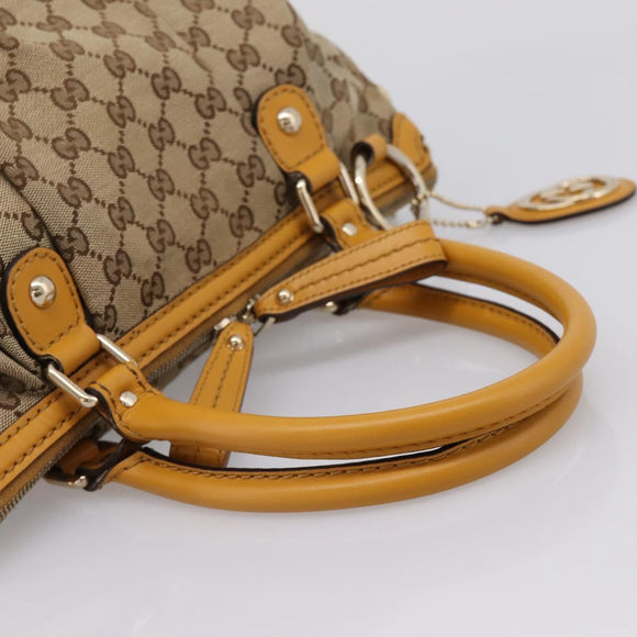 GUCCI GG Canvas Hand Bag 2way Beige Gold 247902 Auth ep16354