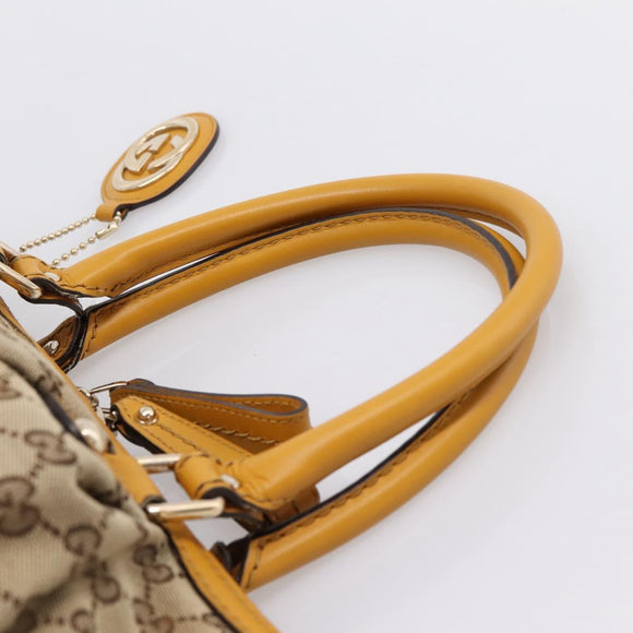 GUCCI GG Canvas Hand Bag 2way Beige Gold 247902 Auth ep16354