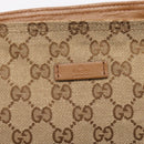 GUCCI GG Canvas Shoulder Bag Beige Silver 308930 Auth ep16355A-15