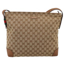 GUCCI GG Canvas Shoulder Bag Beige Silver 308930 Auth ep16355A-2