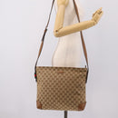 GUCCI GG Canvas Shoulder Bag Beige Silver 308930 Auth ep16355A-23