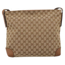 GUCCI GG Canvas Shoulder Bag Beige Silver 308930 Auth ep16355A-3
