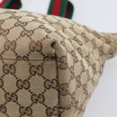 GUCCI GG Canvas Web Sherry Line Tote Bag Beige 155524 Auth ep16356A-16