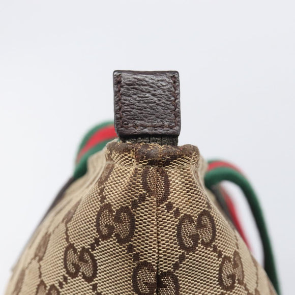 GUCCI GG Canvas Web Sherry Line Tote Bag Beige 155524 Auth ep16356A